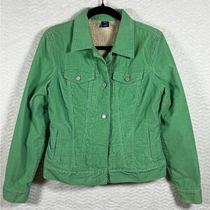 GAP Green Corduroy Jacket with Sherpa Collar